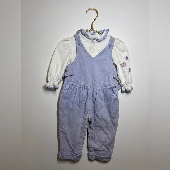 Vintage Izod Lacoste Corduroy Overalls Shirt Set - Picture 8 of 13